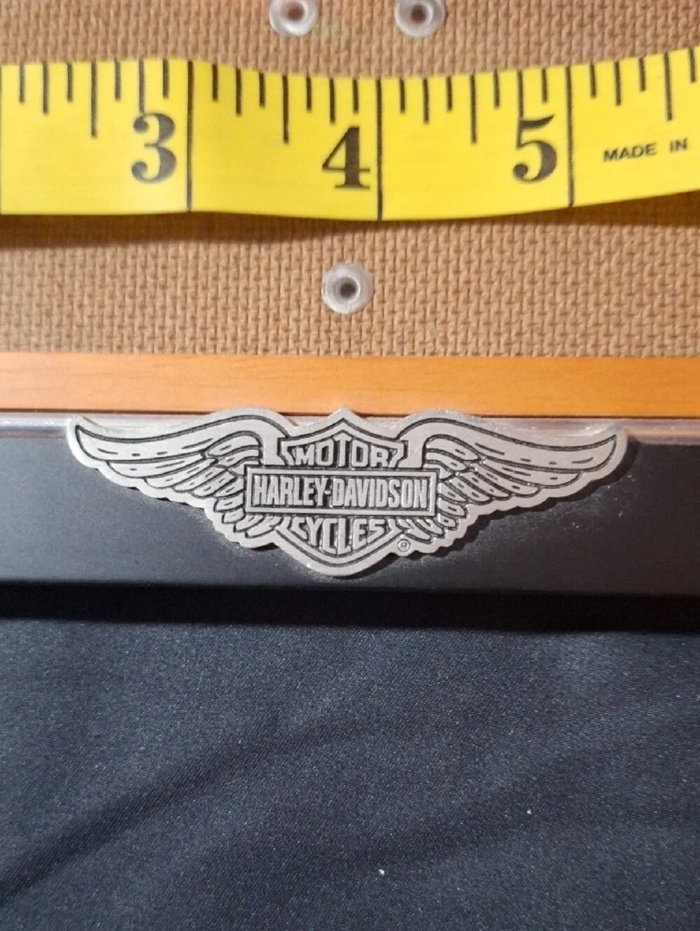 Harley-Davidson Black and Orange Picture Frame with Metal Emblem